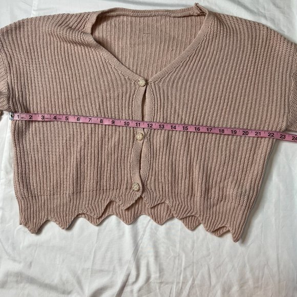 SHEIN‎ Women's Pink Knit Cardigan Sweater Pearl Buttons Sz Small - Picture 6 of 6